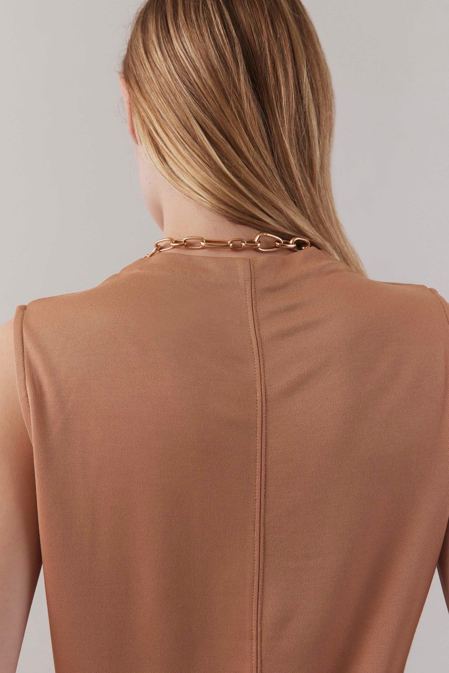 Funnel Neck Tank - Cashmere