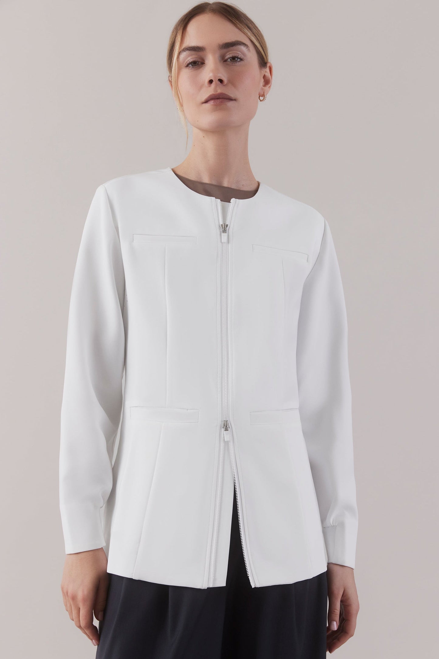 Jewel Clinical Jacket - White