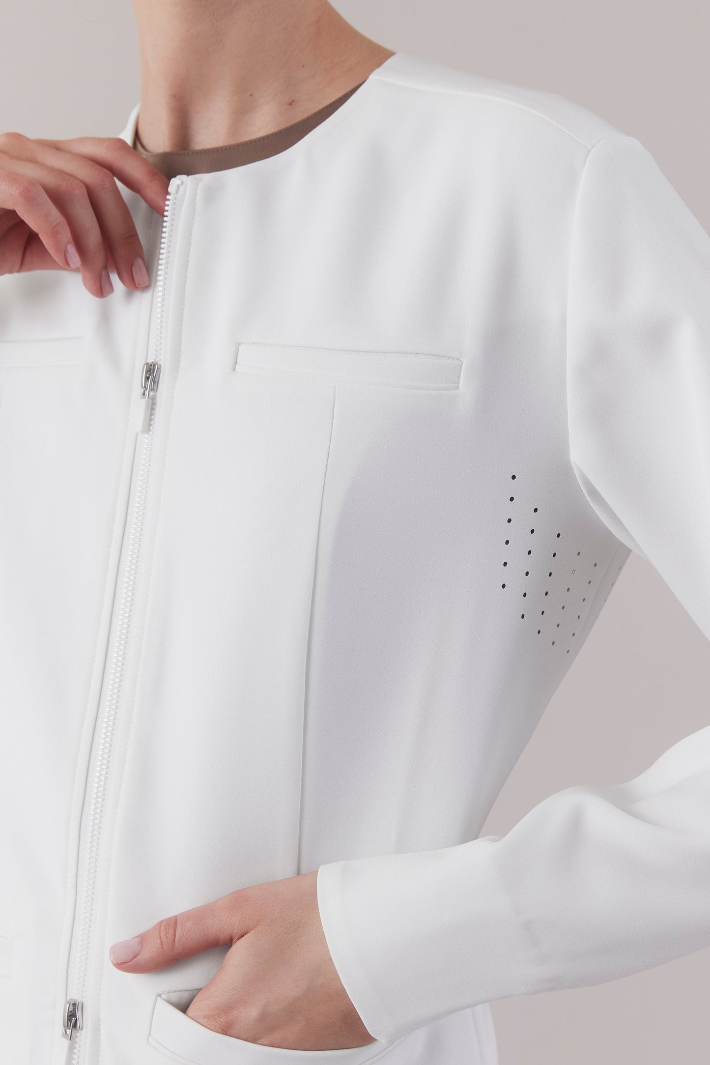 Jewel Clinical Jacket - White