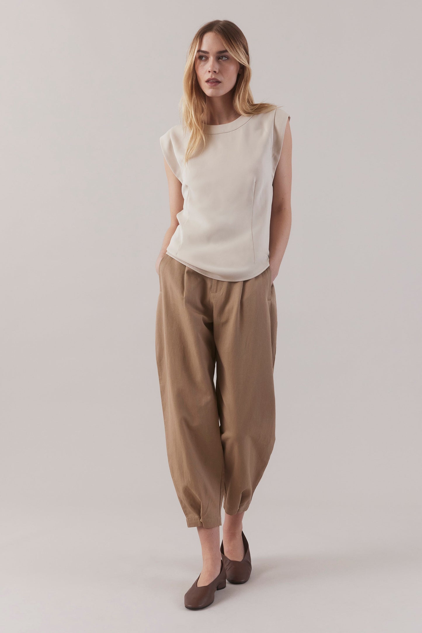 Cap Sleeve Top - Oyster