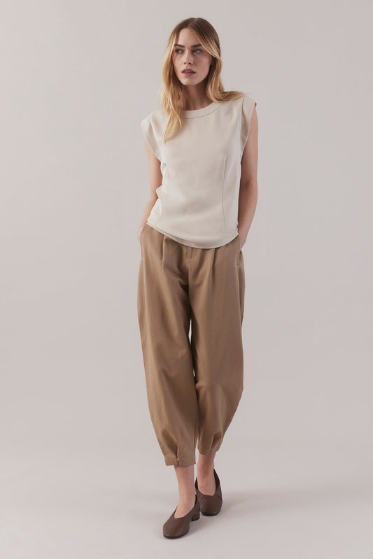 Cap Sleeve Top - Oyster