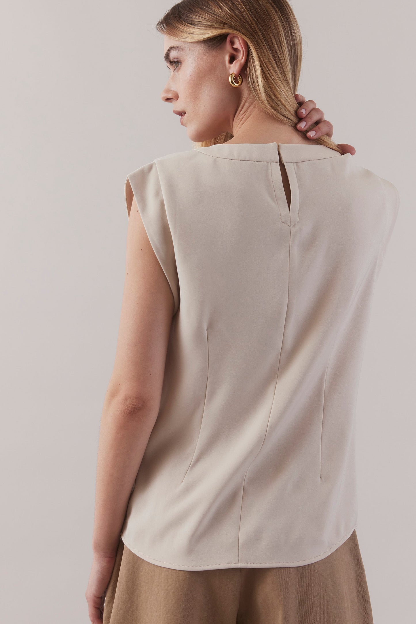Cap Sleeve Top - Oyster